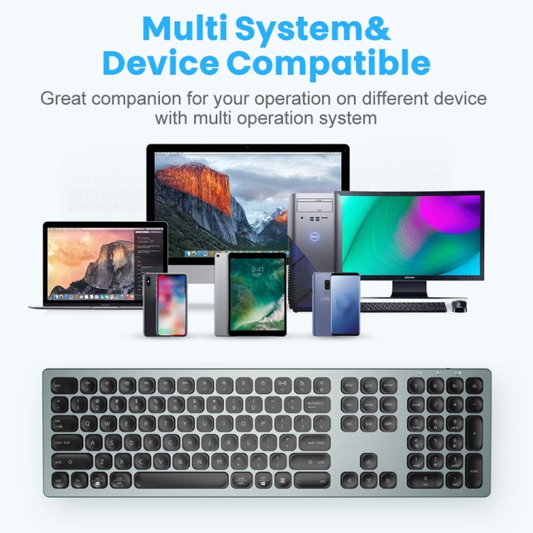 K9500 110 Keys 2.4G+Bluetooth Dual Mode Mute Office Wireless Keyboard