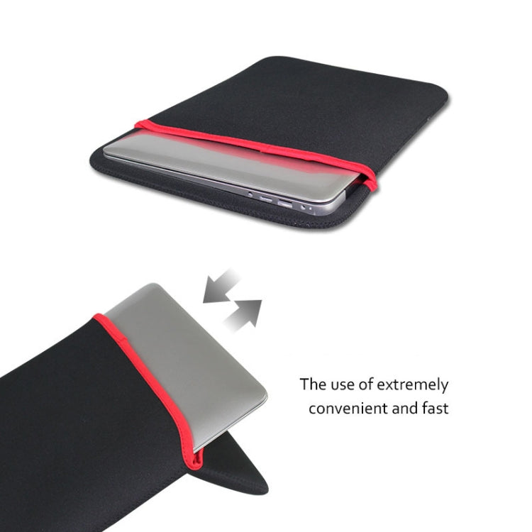 2 PCS Diving Material Double-sided Usable Laptop Bag, Size: 11 Inch(Black Outside and Red Inside)