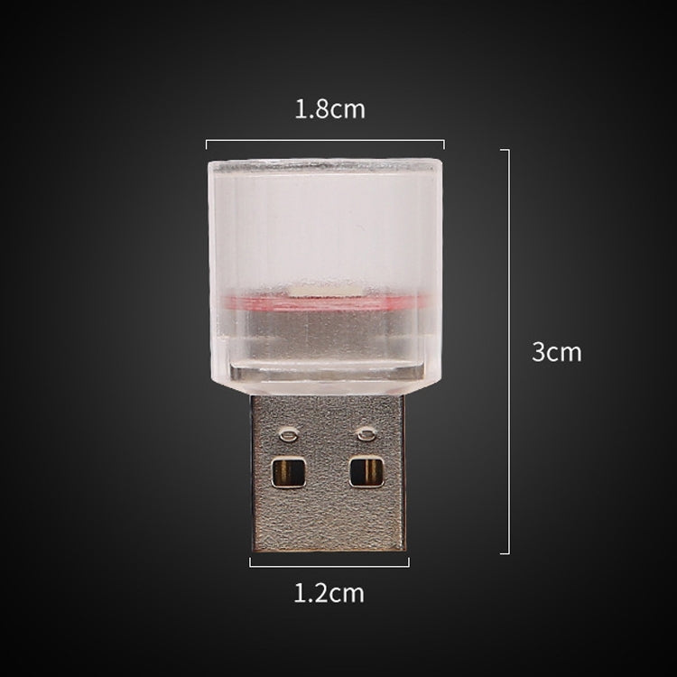 10 PCS Car Decorative USB Universal LED Atmosphere Lamp, Colour: Yellow
