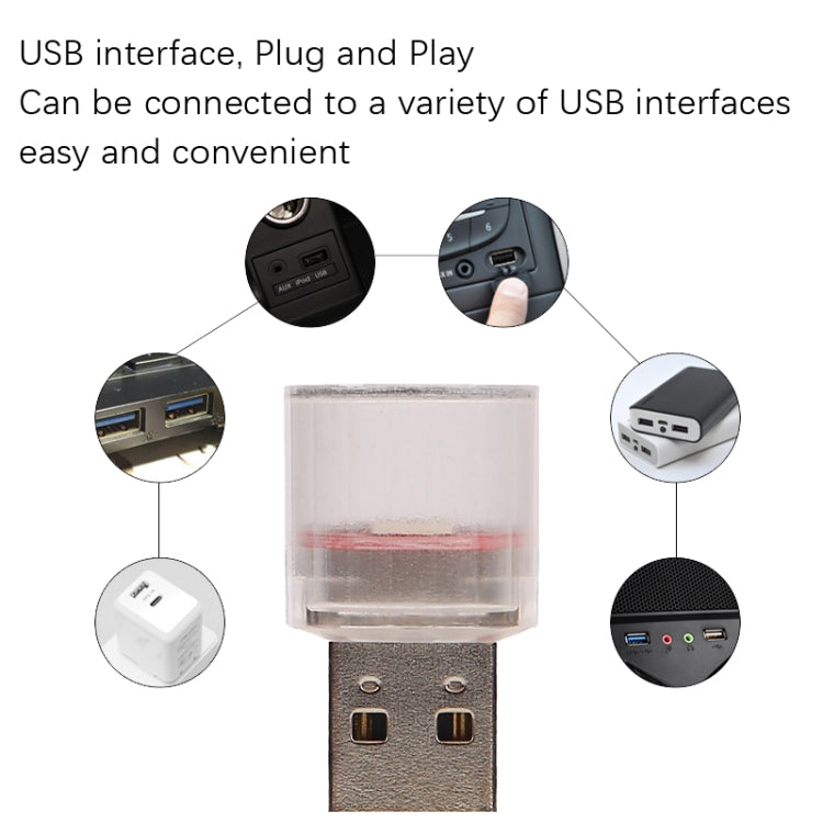 10 PCS Car Decorative USB Universal LED Atmosphere Lamp, Colour: Yellow