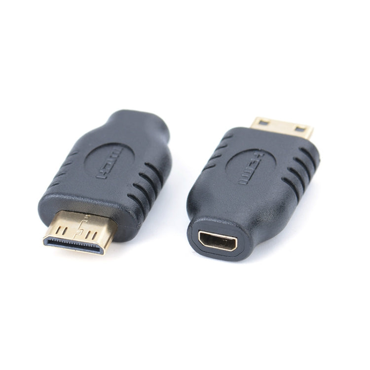 2 PCS Mini Micro HDMI Adapter C Male To D Female(Black)
