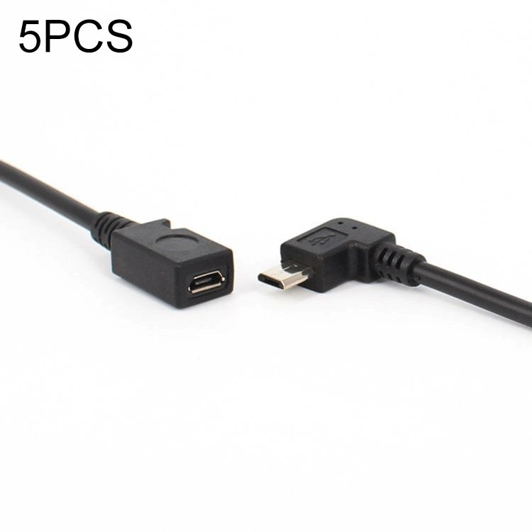 5 PCS 90 Degree Micro Male To Female Extension Cable