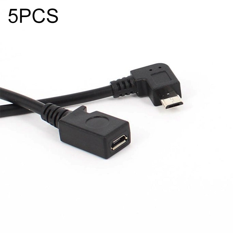 5 PCS 90 Degree Micro Male To Female Extension Cable