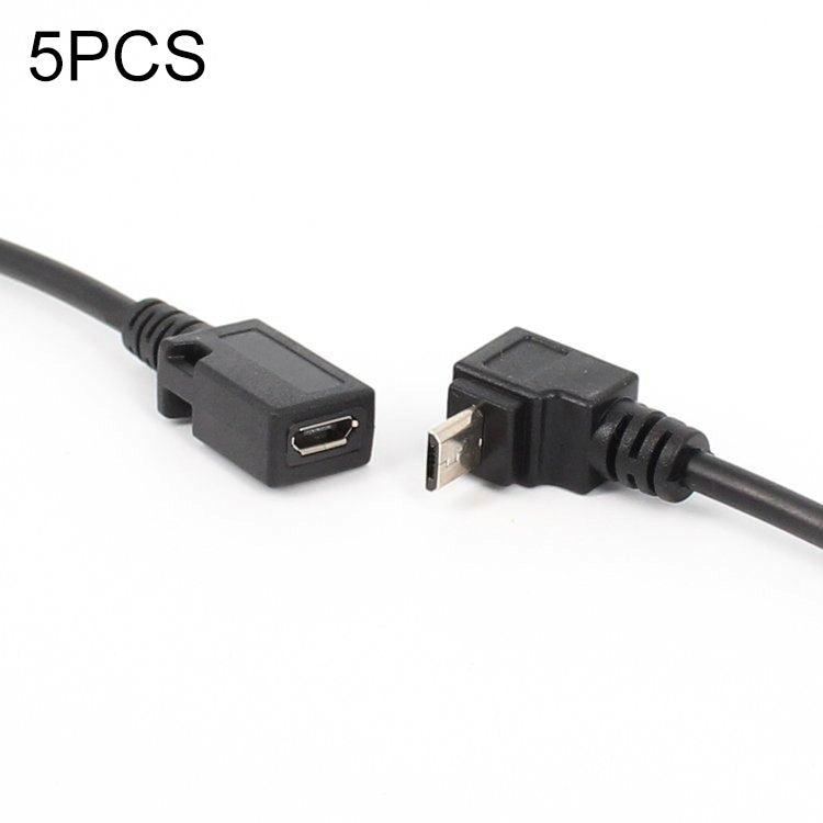 5 PCS 90 Degree Micro Male To Female Extension Cable