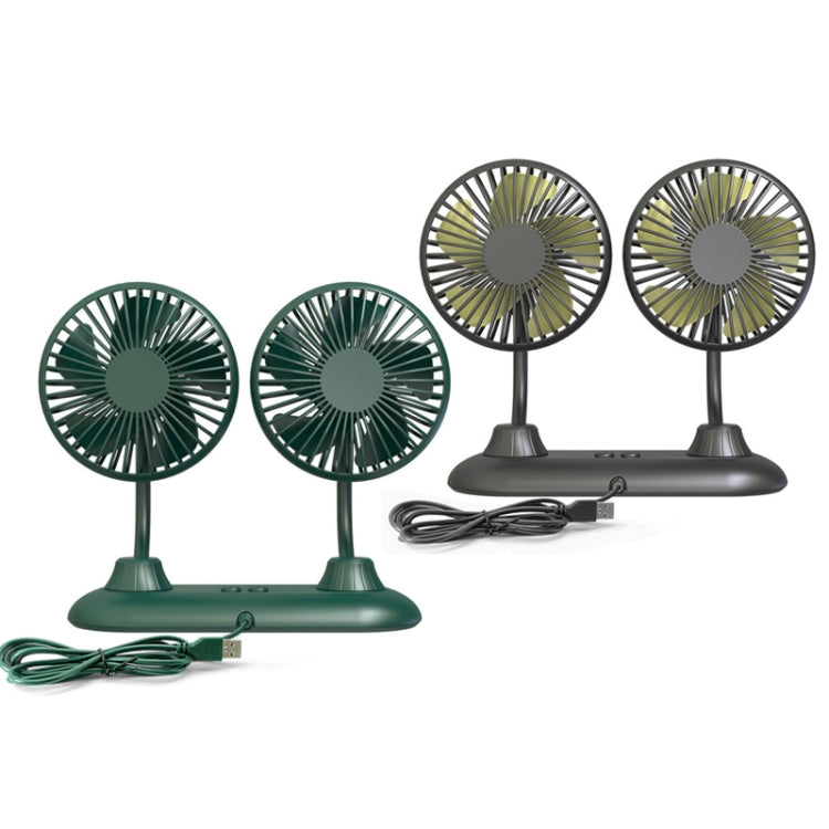 F503 Double Head Hose USB Car Mini Fan Home Car Dual-purpose Multi-function Fan