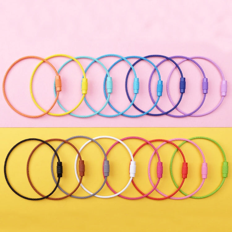 20 PCS Colorful Paint Steel Wire Rope Car Key Ring DIY Accessories(Color Random Delivery)