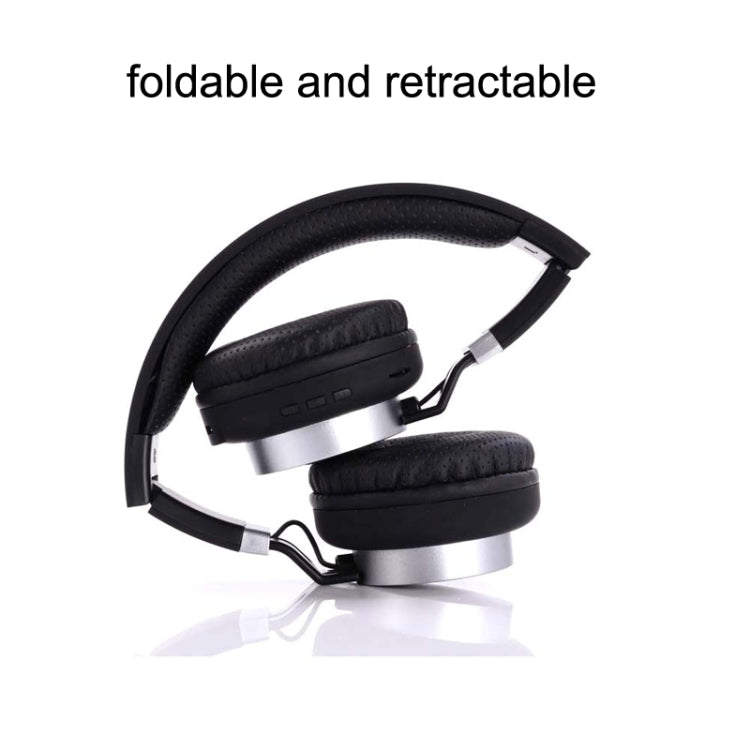 MH8 Wireless Card Sports Folding Bluetooth Headset, Colour: Silver