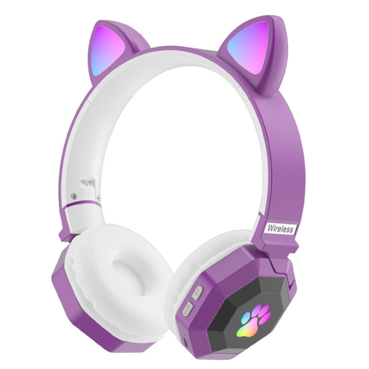 LS020 Glowing Folding Cat Ears Wireless Bluetooth Sports Headset