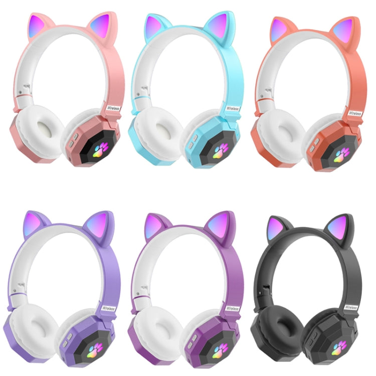 LS020 Glowing Folding Cat Ears Wireless Bluetooth Sports Headset