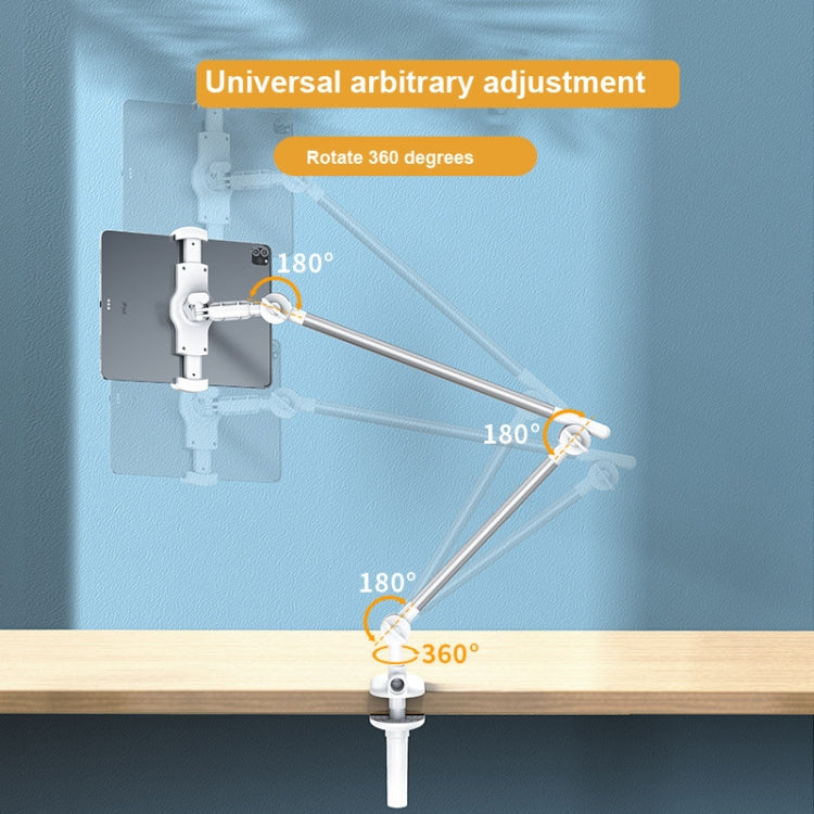 JHD-339 Tablet Mobile Phone Lazy Bracket Folding Storage Adjustable Desktop Bracket(White)