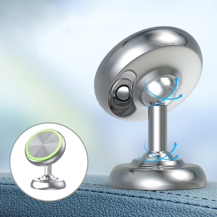Car Aluminum Alloy Magnetic Mobile Phone Holder, Colour: Silver (Luminous)