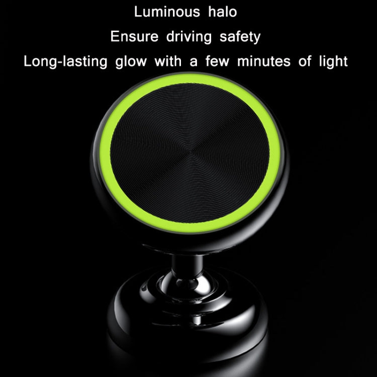 Car Aluminum Alloy Magnetic Mobile Phone Holder, Colour: Silver (Luminous)
