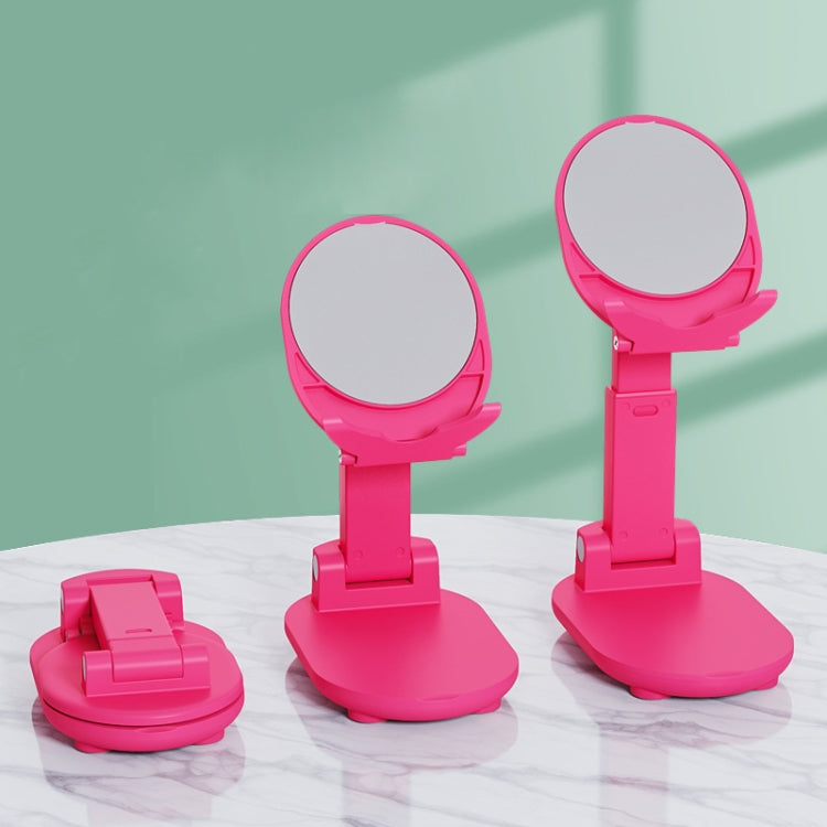 T1 Home Desktop Mobile Phone Selfie Live Broadcast Bracket, Colour: Rose Red