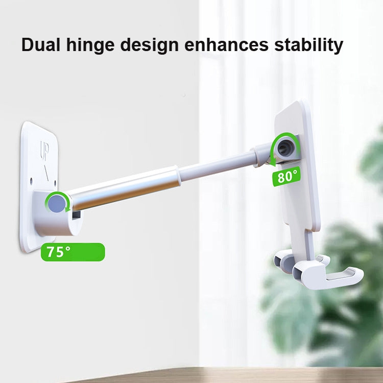 2 PCS T11 Wall Paste Mobile Phone Bracket Foldable Lift Bathroom Kitchen Wall Bracket