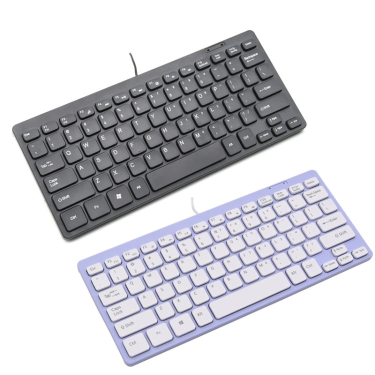 K1000 87 Keys Thin Wire Small Keyboard Multimedia Mini Keyboard