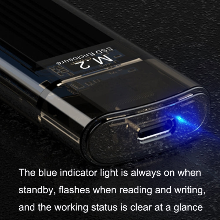 NVME / NGFF M.2 Solid State SSD Mobile Single Protocol External Transparent Hard Disk Box(Silver)