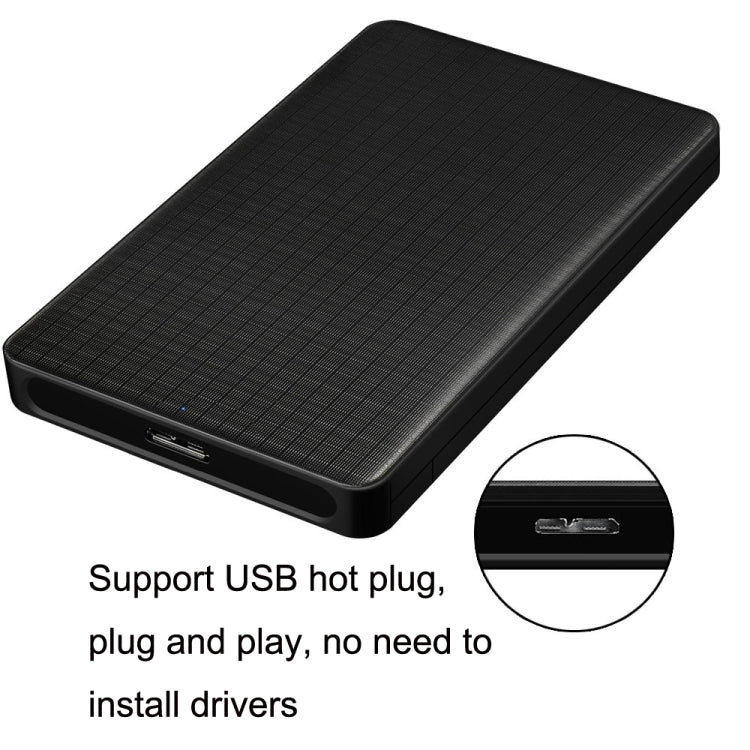 E39 2.5 Inch USB3.0 SATA Mobile Hard Disk Box(Black)