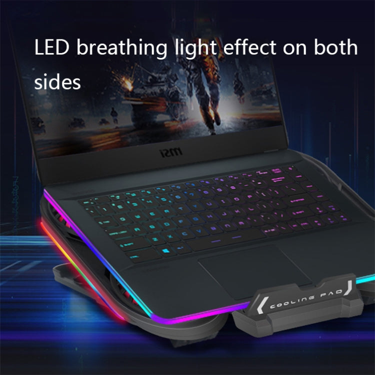 NUOXI Q6 RGB Lighting Effect Laptop Radiator with Phone Holder