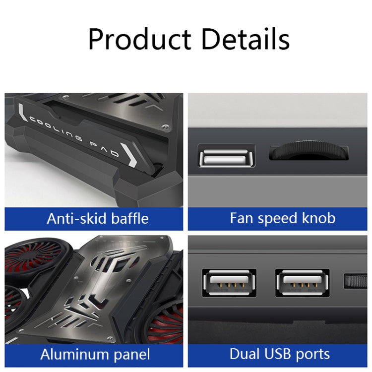 NUOXI Q6 RGB Lighting Effect Laptop Radiator with Phone Holder