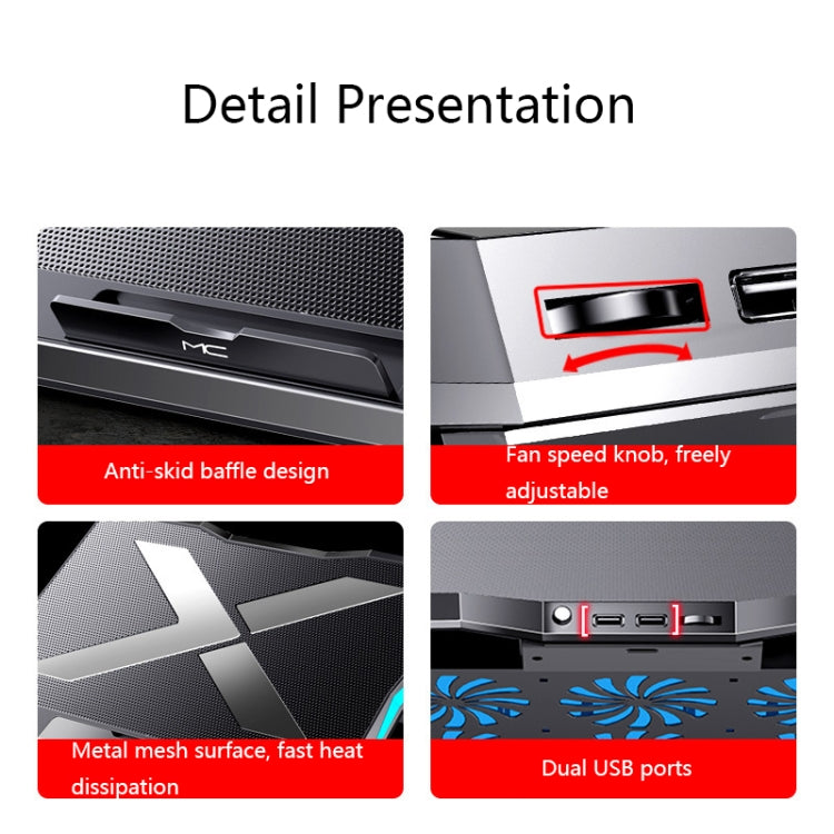 MC Q3 Lifting and Folding Laptop Cooler(Black)