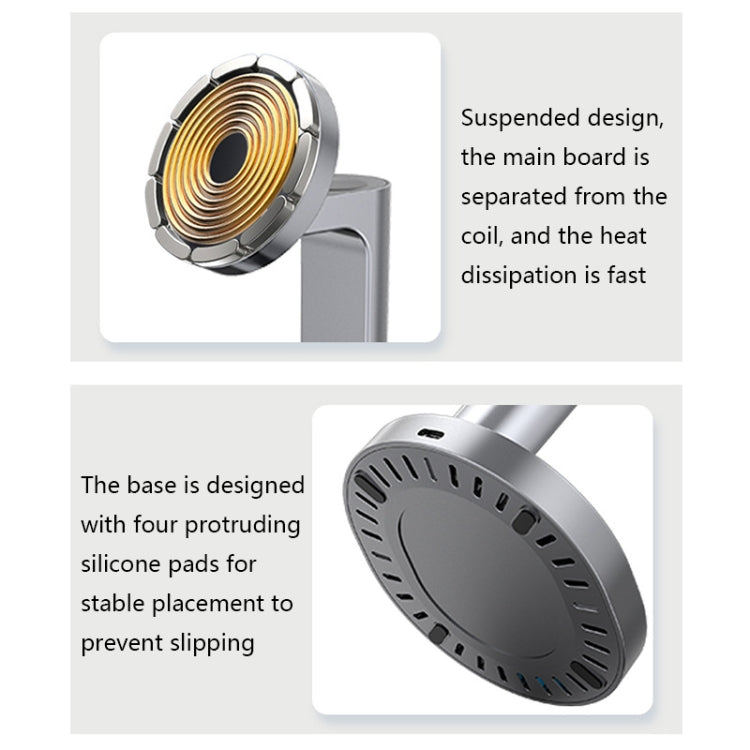 F6 3 In 1 Wireless Magnetic Mobile Phone Charger(Grey)