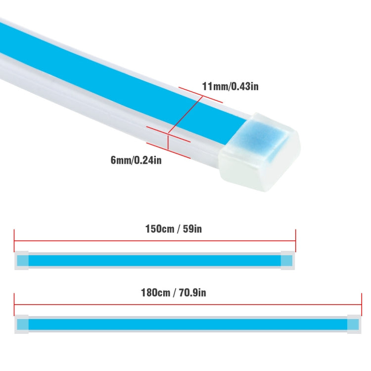 Car LED Streamer Decorative Hood Atmosphere Lights, Style: Monochrome Ice Blue Light