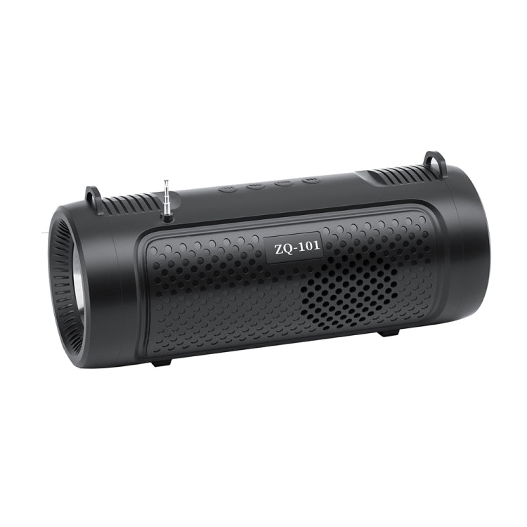 ZQ101 Outdoor FM Radio Bluetooth Speaker with Flashlight Function(Dazzling Black)