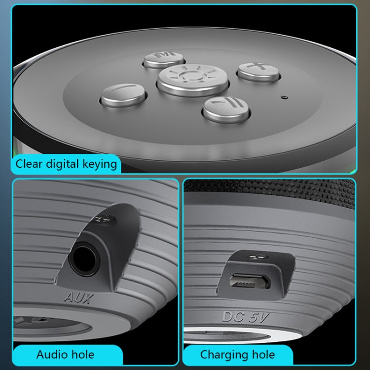 S6 RGB Colorful Lights Mini Bluetooth Speaker(Dazzling black)