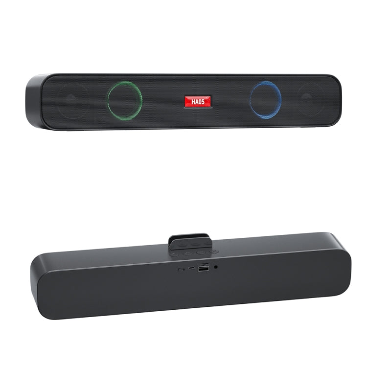 HA05 Dual Speaker Diaphragm Bluetooth Speaker with Phone Frame Function(Dazzling Black)