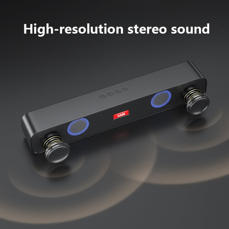 HA05 Dual Speaker Diaphragm Bluetooth Speaker with Phone Frame Function(Dazzling Black)