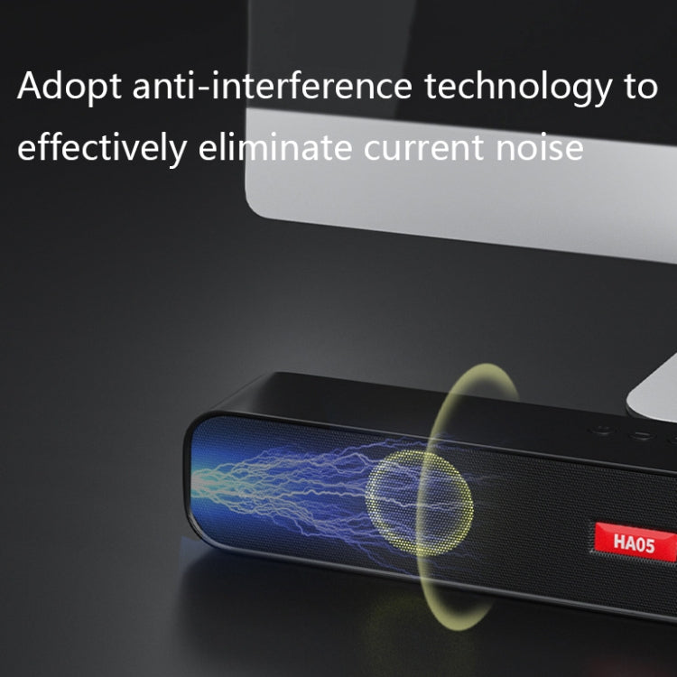 HA05 Dual Speaker Diaphragm Bluetooth Speaker with Phone Frame Function(Dazzling Black)