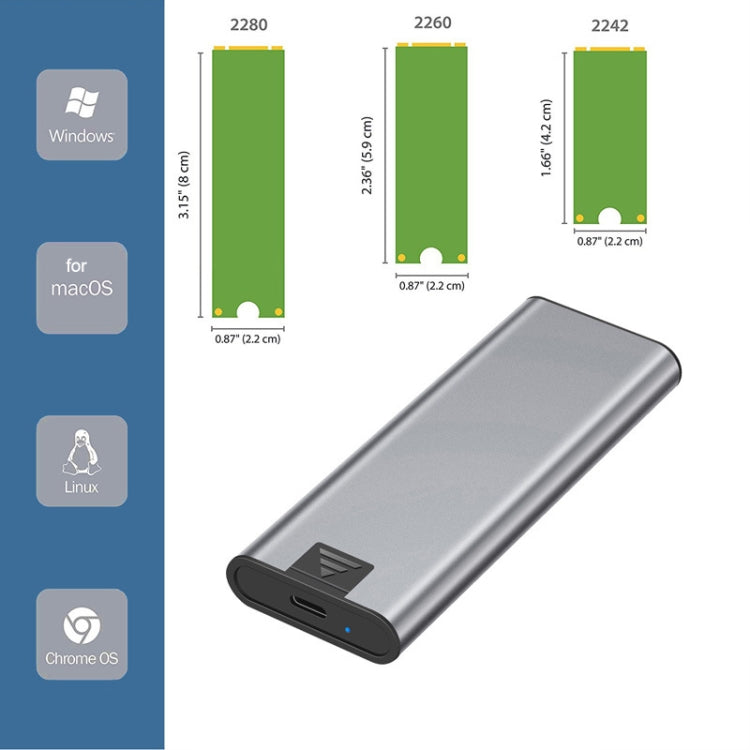 USB to USB-C/Type-C M.2 NVME All-Aluminum Solid State Drive Enclosure