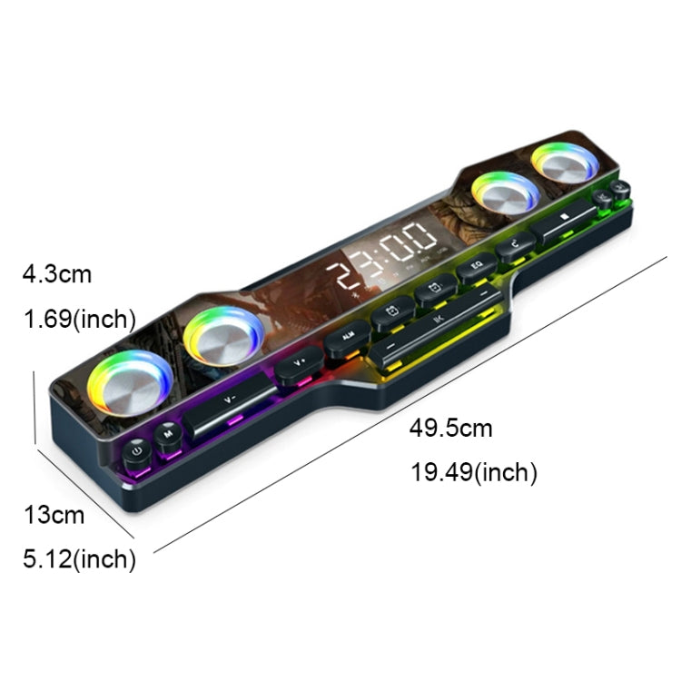 V18 Keyboard Design Colorful LED Bluetooth Speaker with Alarm Clock Function(Cool Black)