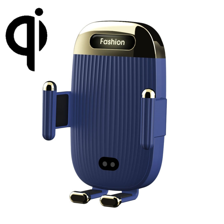 S18 15W Car Wireless Charger Phone Holder, Color: Blue With Suction Cup Bracket