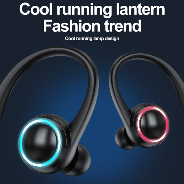 A1S Bluetooth Earphone Hanging Ear Incorporation True Sound Sports Single Ear Headset(Black)