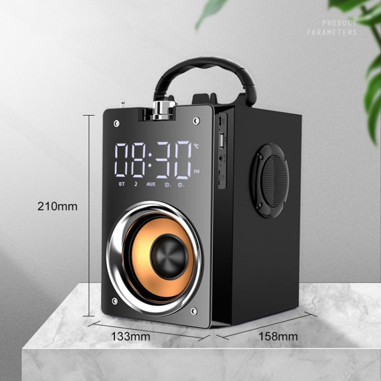 T3 Multifunctional Subwoofer Clock Bluetooth Speaker With Phone Stand Function(Black)