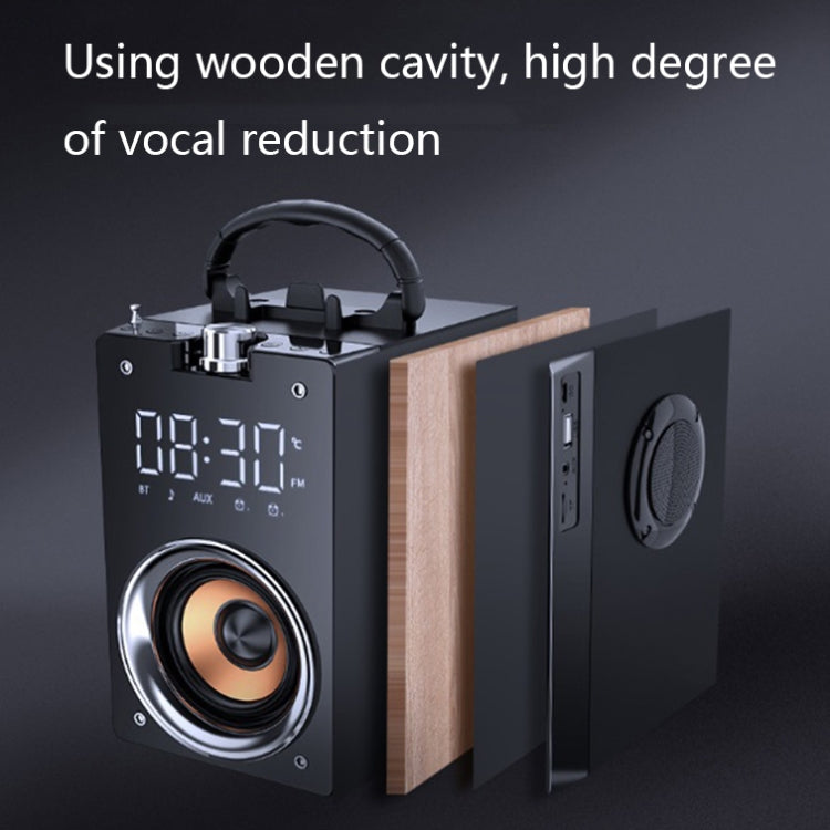 T3 Multifunctional Subwoofer Clock Bluetooth Speaker With Phone Stand Function(Black)