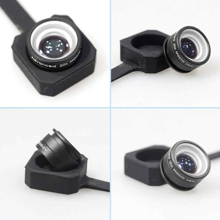 Universal Mobile Phone Macro Lens 20 Times Amplifies Large Macro Camera Clip Lens(White Clip)