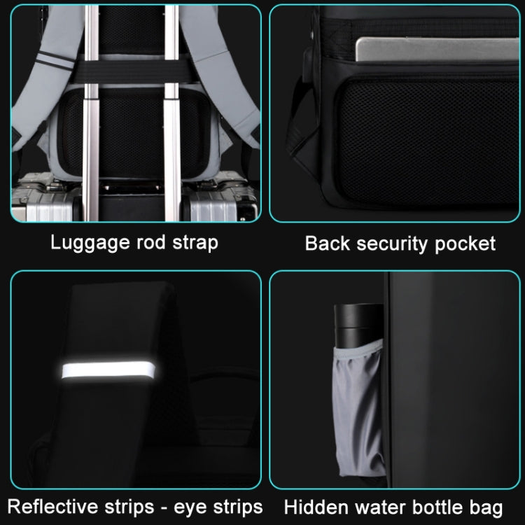 ABS Hard Shell Gaming Computer Backpack, Color: 15.6 inches (Silver)