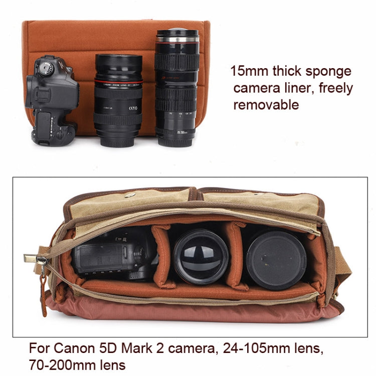 Outdoor Crossbody Photography Bag Vintage Waterproof Canvas Camera Bag(LR Army Green)