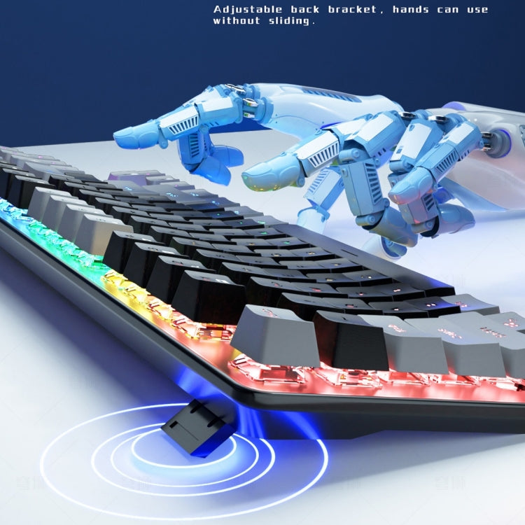 SKYLION H87 Mechanical Green Shaft Wired Computer External Keyboard, Color: Blue And White