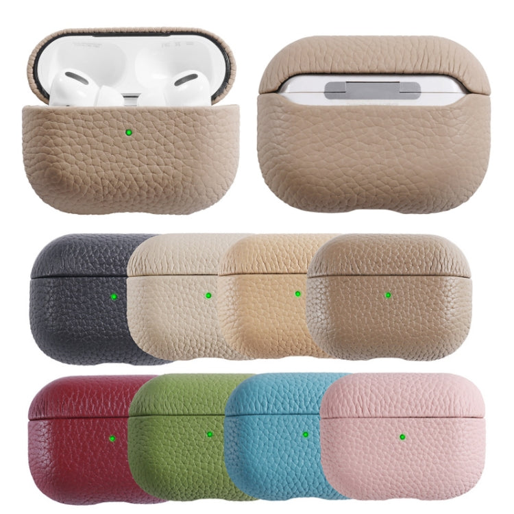 All-Inclusive Style Lychee Grain Cowhide Earphone Case For AirPods Pro