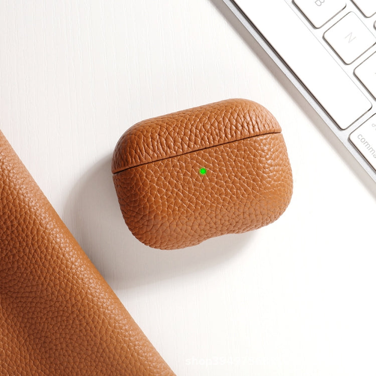 All-Inclusive Style Lychee Grain Cowhide Earphone Case For AirPods 3