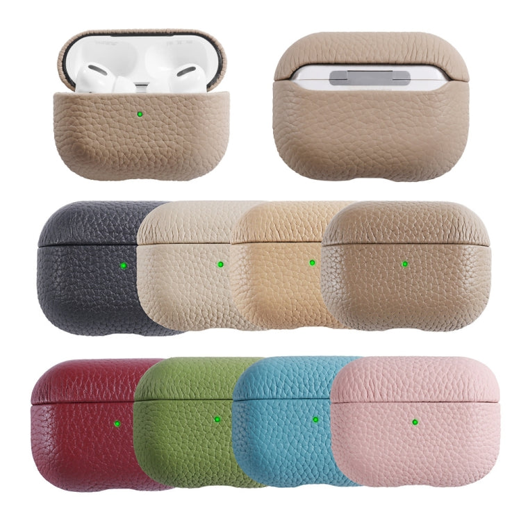All-Inclusive Style Lychee Grain Cowhide Earphone Case For AirPods 3