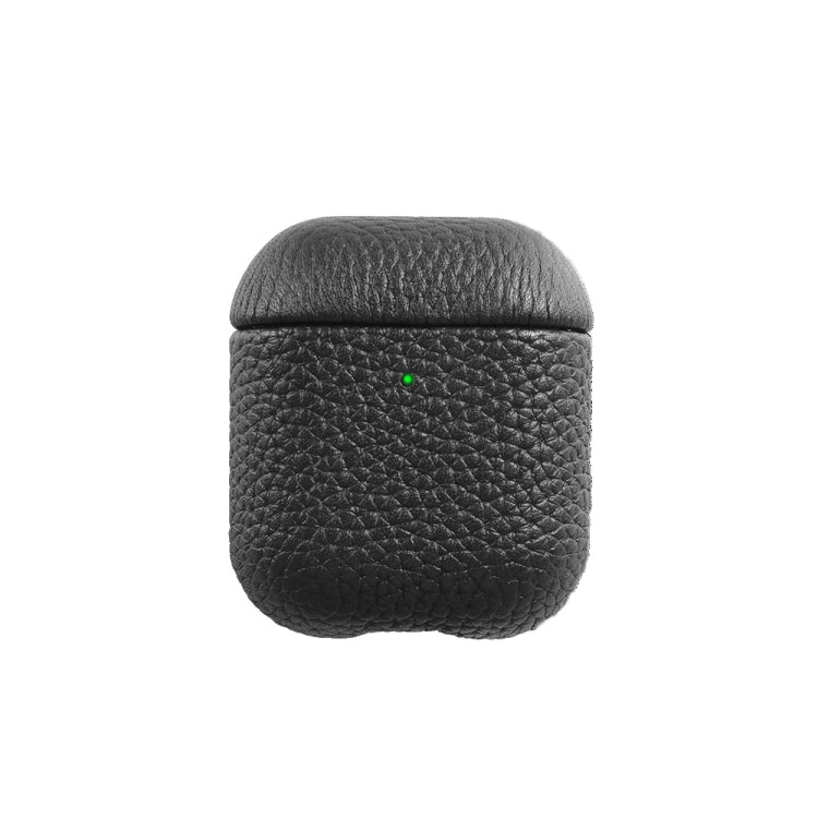 All-Inclusive Style Lychee Grain Cowhide Earphone Case For AirPods 1/2