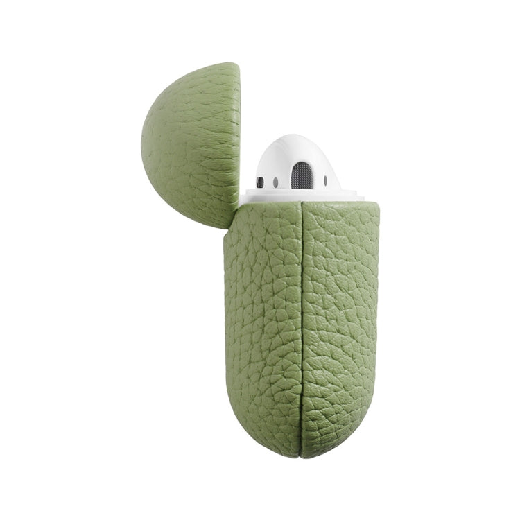 All-Inclusive Style Lychee Grain Cowhide Earphone Case For AirPods 1/2
