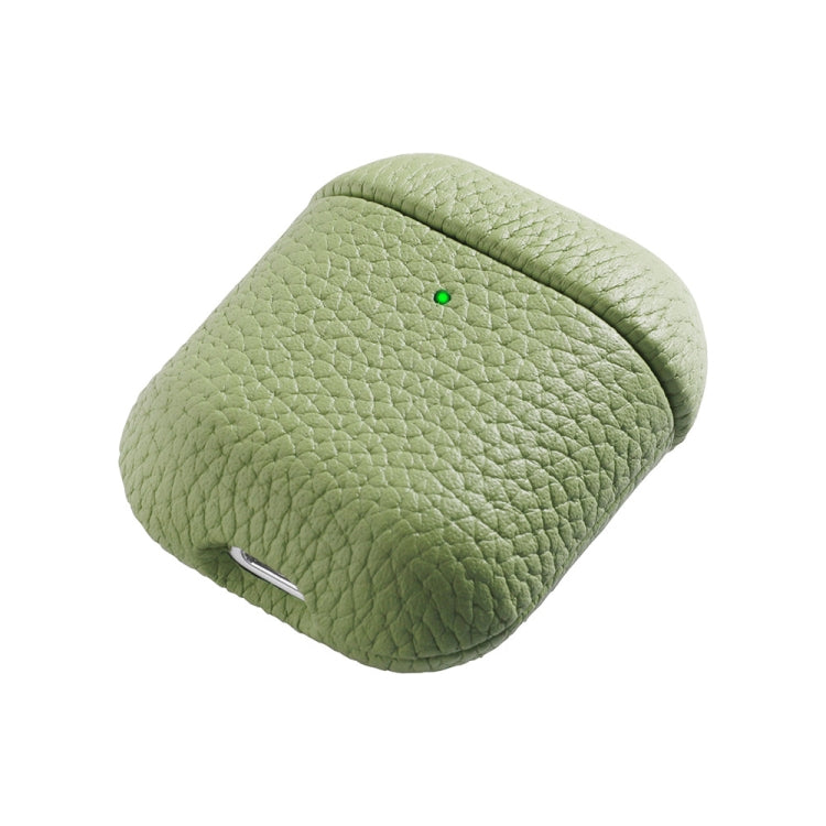 All-Inclusive Style Lychee Grain Cowhide Earphone Case For AirPods 1/2