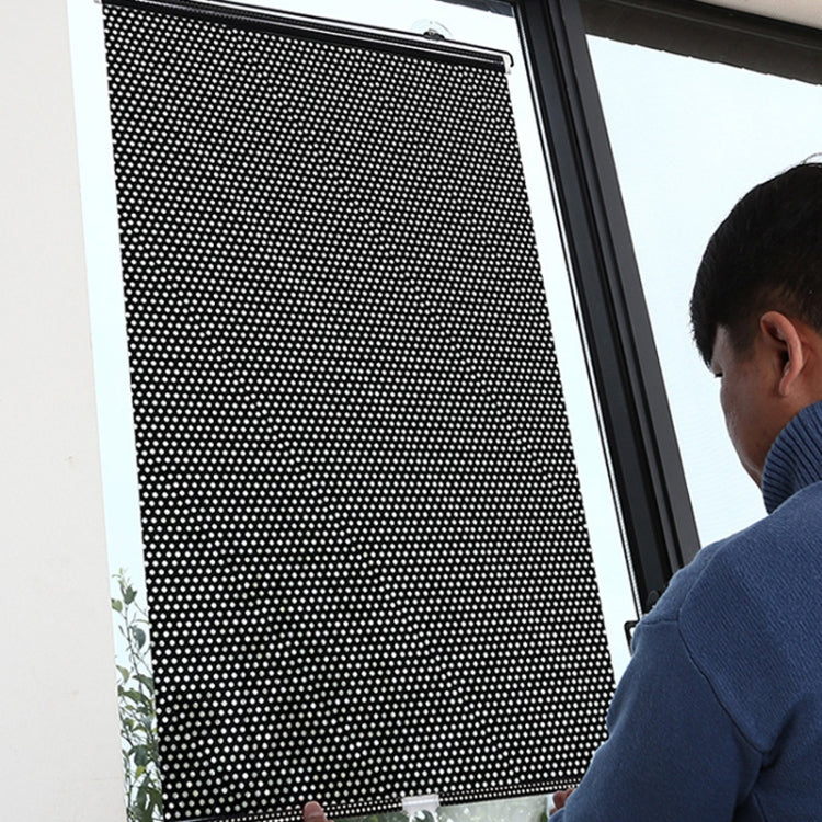 2 PCS Suction Cup Car Shade Curtain Window Telescopic Roller Blind, Size: 45x125cm Black Mesh