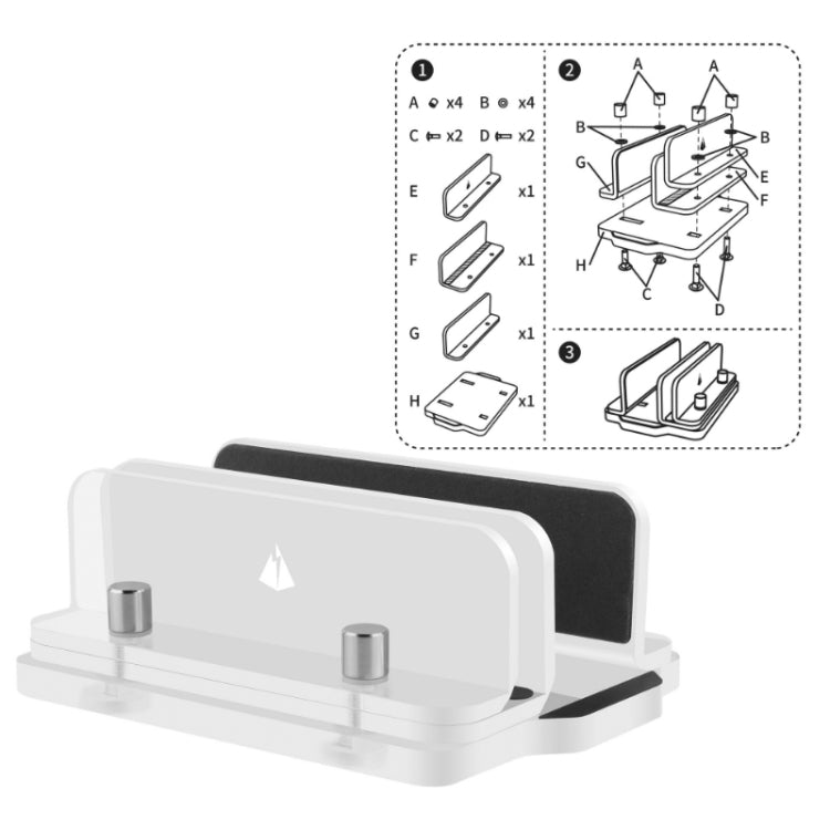 Acrylic Laptop Cooling Storage Bracket Adjustable Base(Transparent)