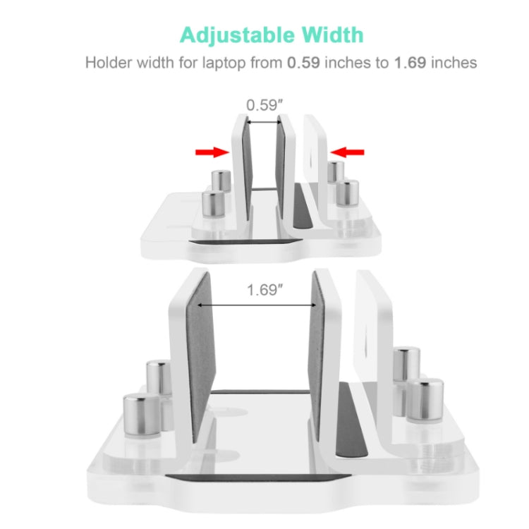 Acrylic Laptop Cooling Storage Bracket Adjustable Base(Transparent)